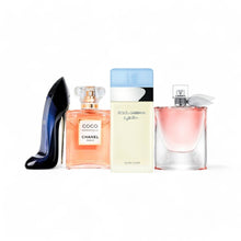 Cargar imagen en el visor de la galería, Kit 4 Perfumes Good Girl, Coco Mademoiselle, La Vie est Belle, Light Blue