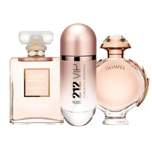 Cargar imagen en el visor de la galería, Kit 3 Perfumes 212 Vip Rosé, Coco Mademoiselle