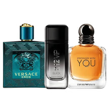Cargar imagen en el visor de la galería, Kit 3 Perfumes 212 Black, Eros, Stronger With You 100ml