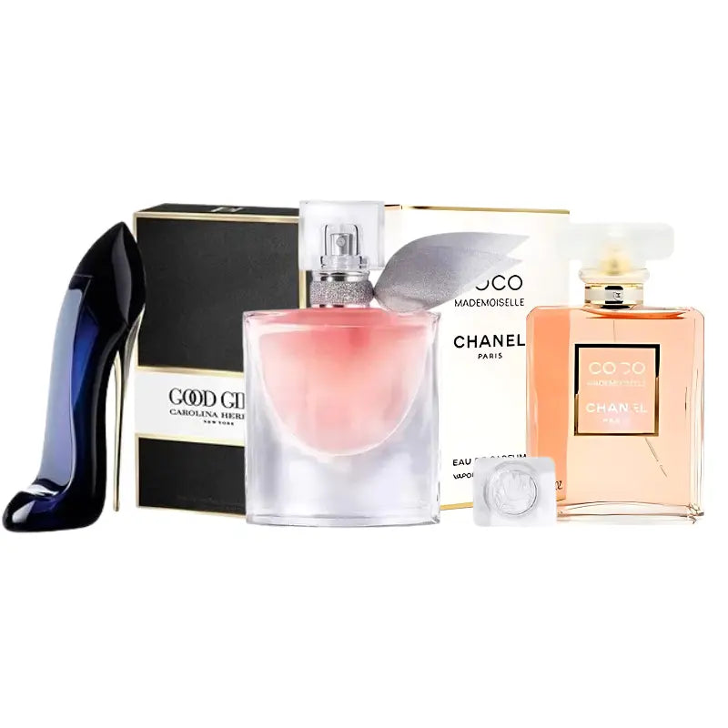 Kit 3 perfumes Good Girl, La Vie Est Belle, Mademoiselle