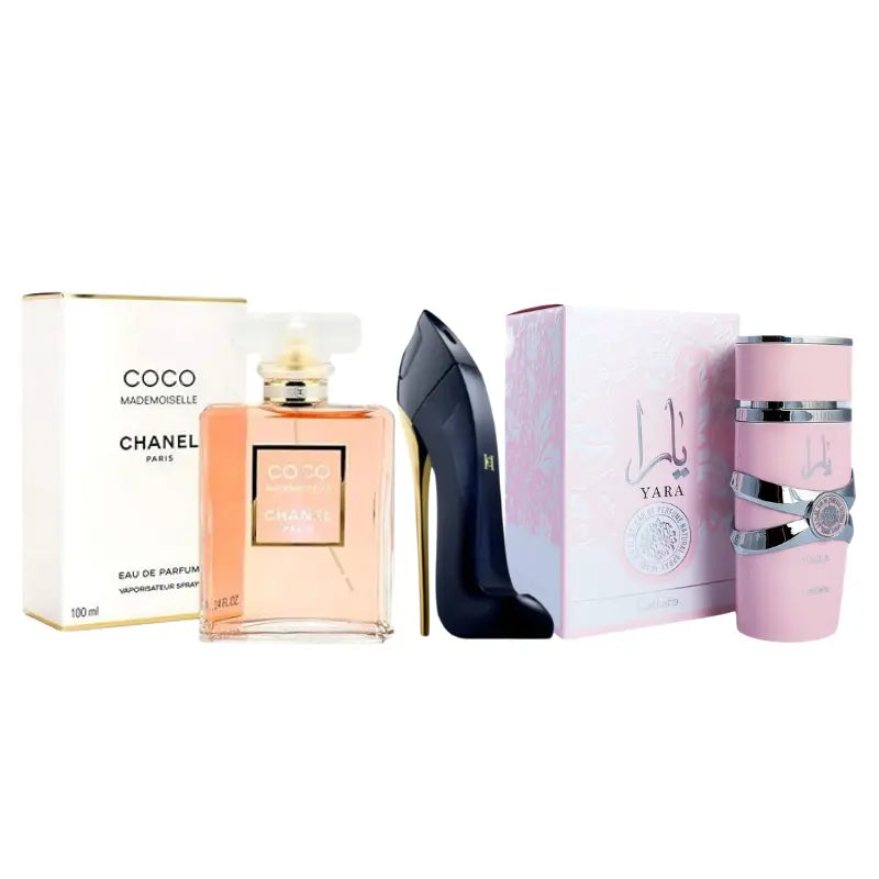 Kit 3 Perfumes Mademoiselle, Yara, Good Girl 100ml