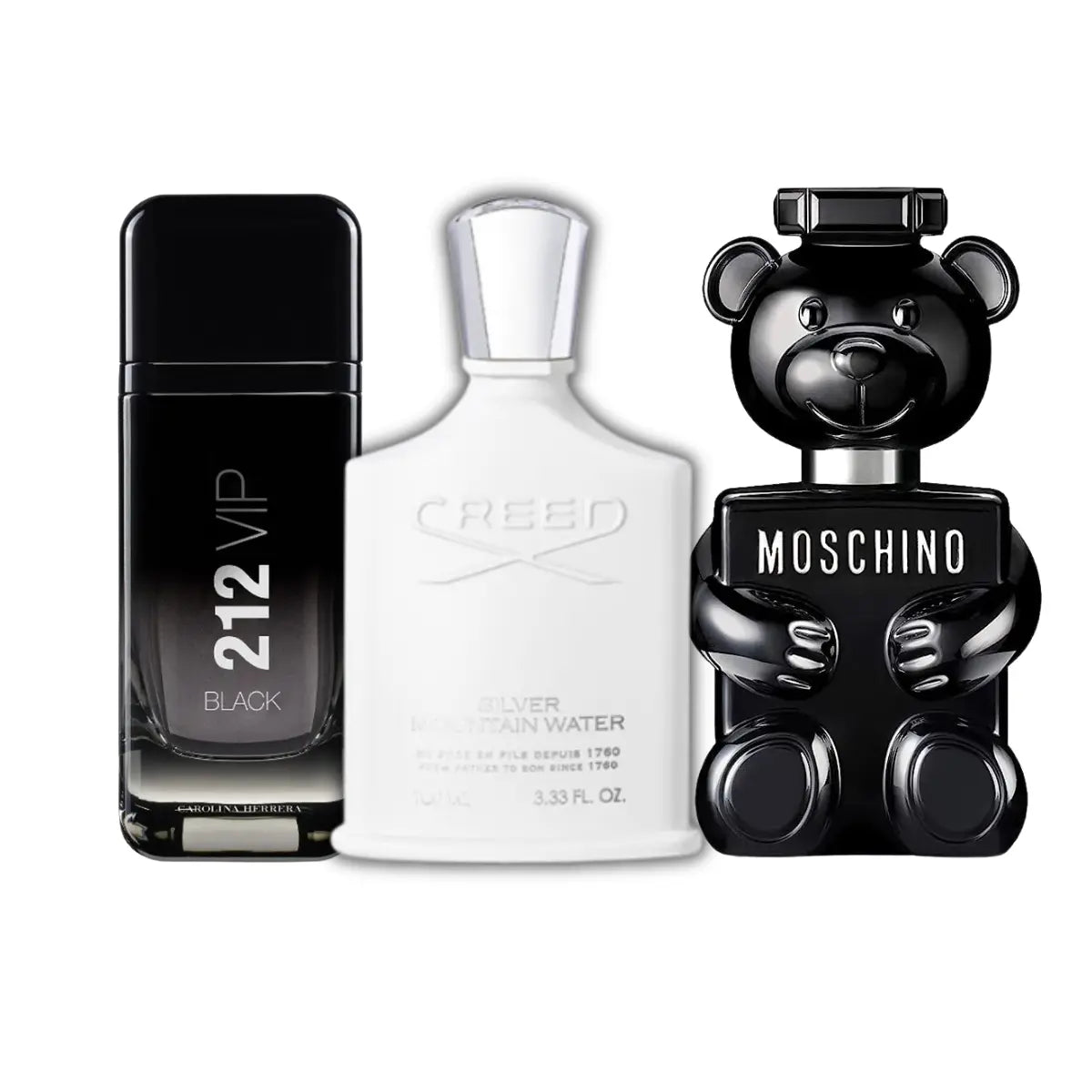 Kit 3 Perfumes Silver Water, 212 Black, Toy Boy 100ml