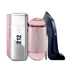Cargar imagen en el visor de la galería, Kit 3 Perfumes 212 sexy, 212 Vip, Good Girl 100ml
