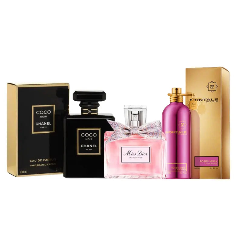 Kit 3 Perfumes Miss, Noir, Roses Munk 100ml