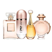 Cargar imagen en el visor de la galería, Kit 4 Perfumes Olympea, Mademoiselle, J&#39;adore, 212 Vip Rosé
